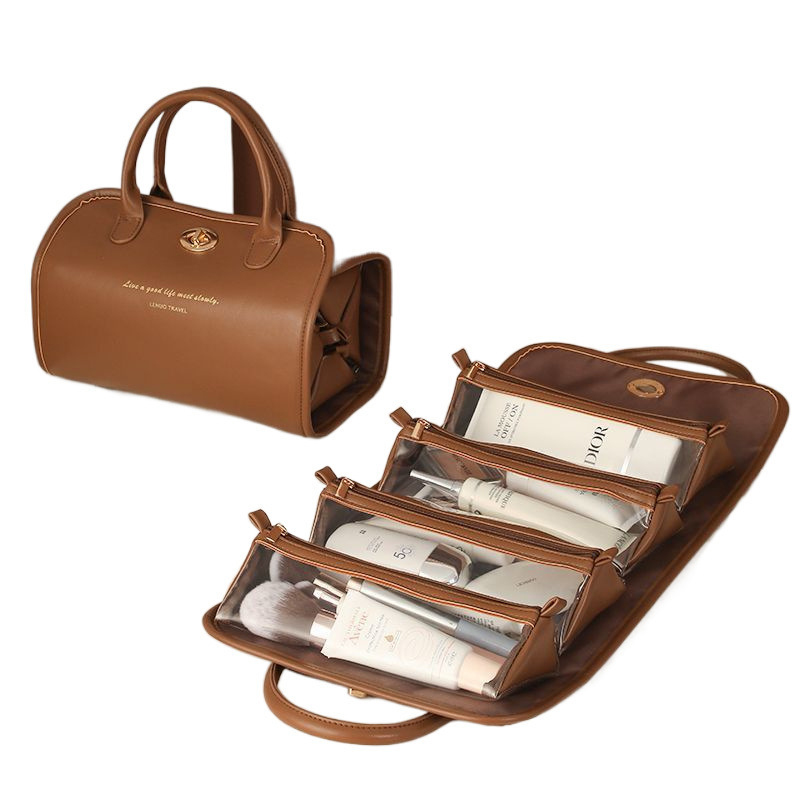 Cosmetic Bags - Dört Bölmeli, Çıkarılabilir Makyaj Çantası, Geniş