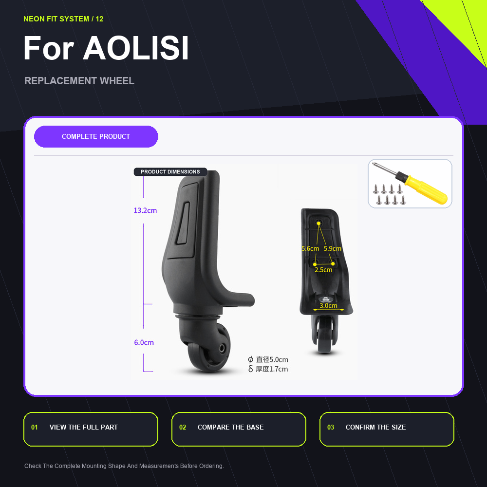 Silent Replacement Luggage Wheels - Aolisi Sessiz Tekerlekli Seyahat Çantası için