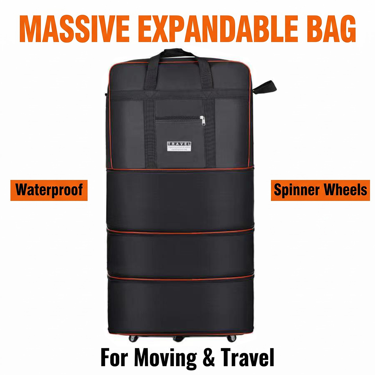 Foldable Rolling Luggage Bag - Tekerlekli Seyahat Çantası Genişletilebilir Katlanabilir Bagaj