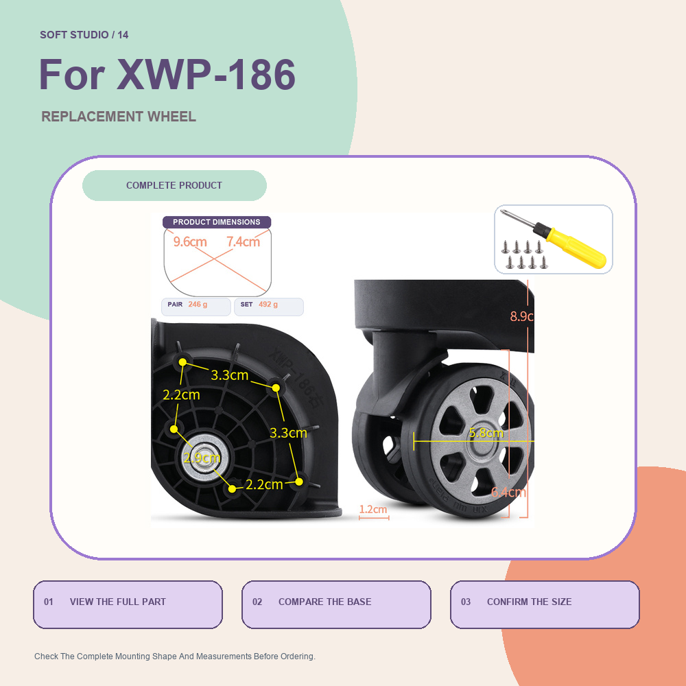Silent Replacement Luggage Wheels - Evrensel Valizler İçin Seyahat Valizi Tekerleği