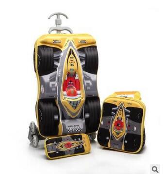 Foldable Rolling Luggage Bag - 3D Erkek Çocuk Arabası Valiz Çocuklar