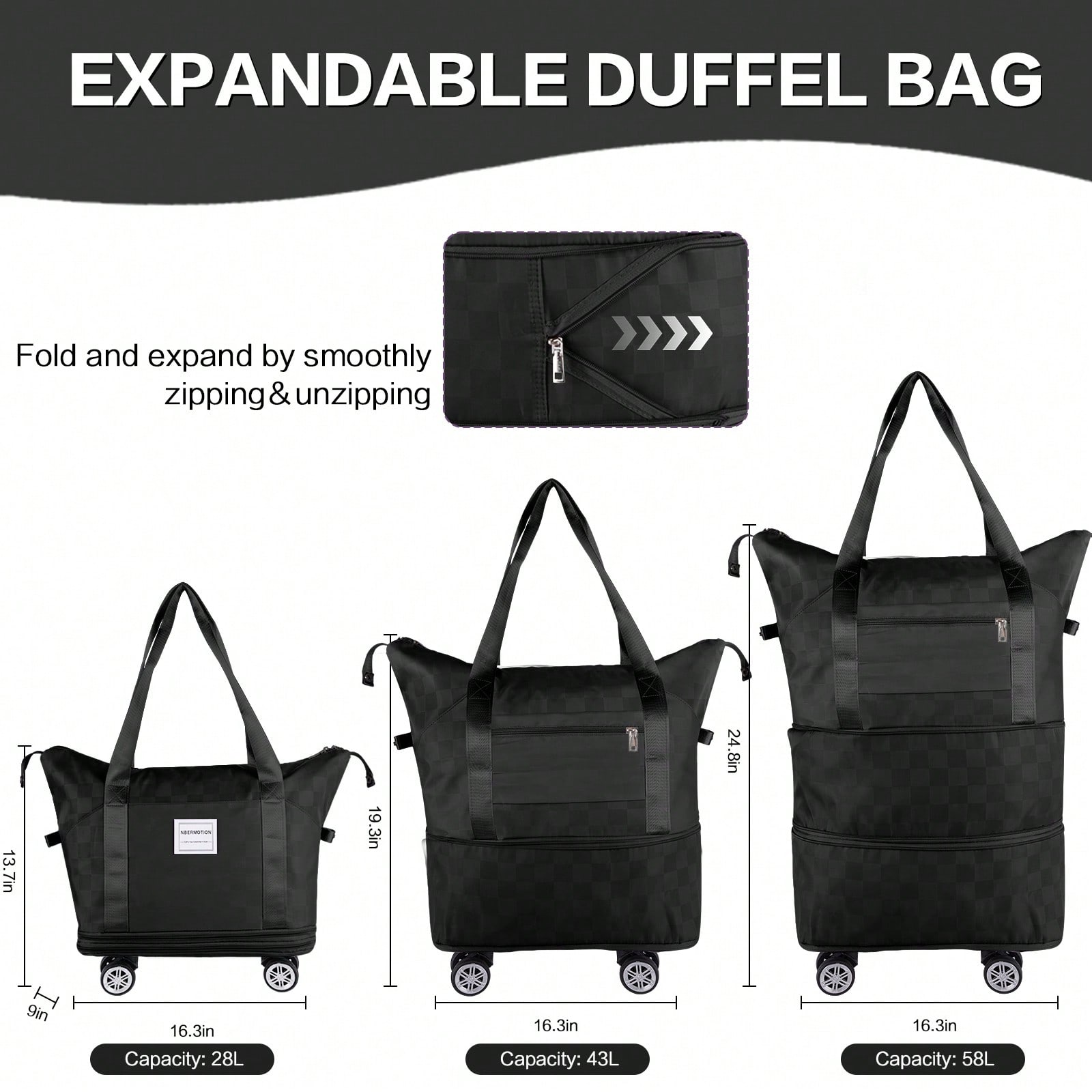 Genişletilebilir, Tekerlekli S - Foldable Rolling Luggage Bag incelemesi ve fiyatı