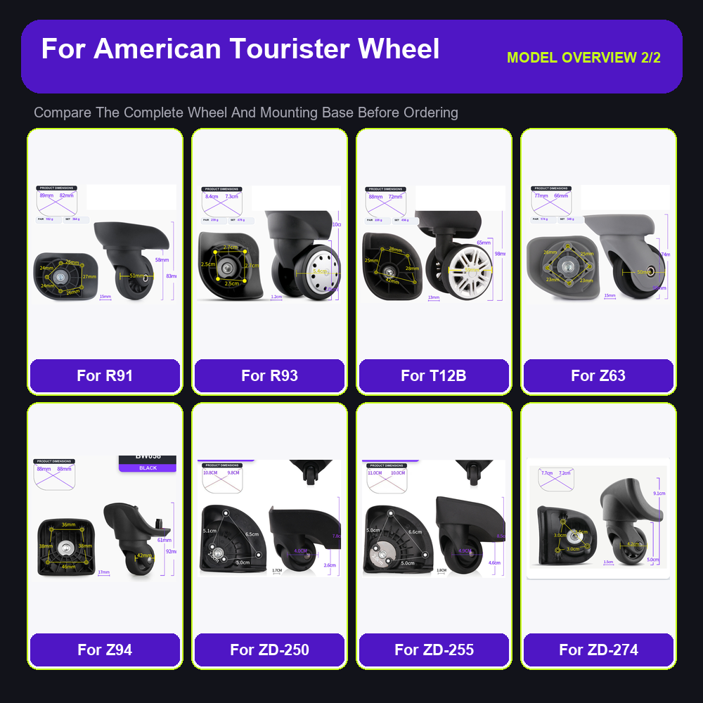 American Tourister A-97 Silent - Silent Replacement Luggage Wheels incelemesi ve fiyatı