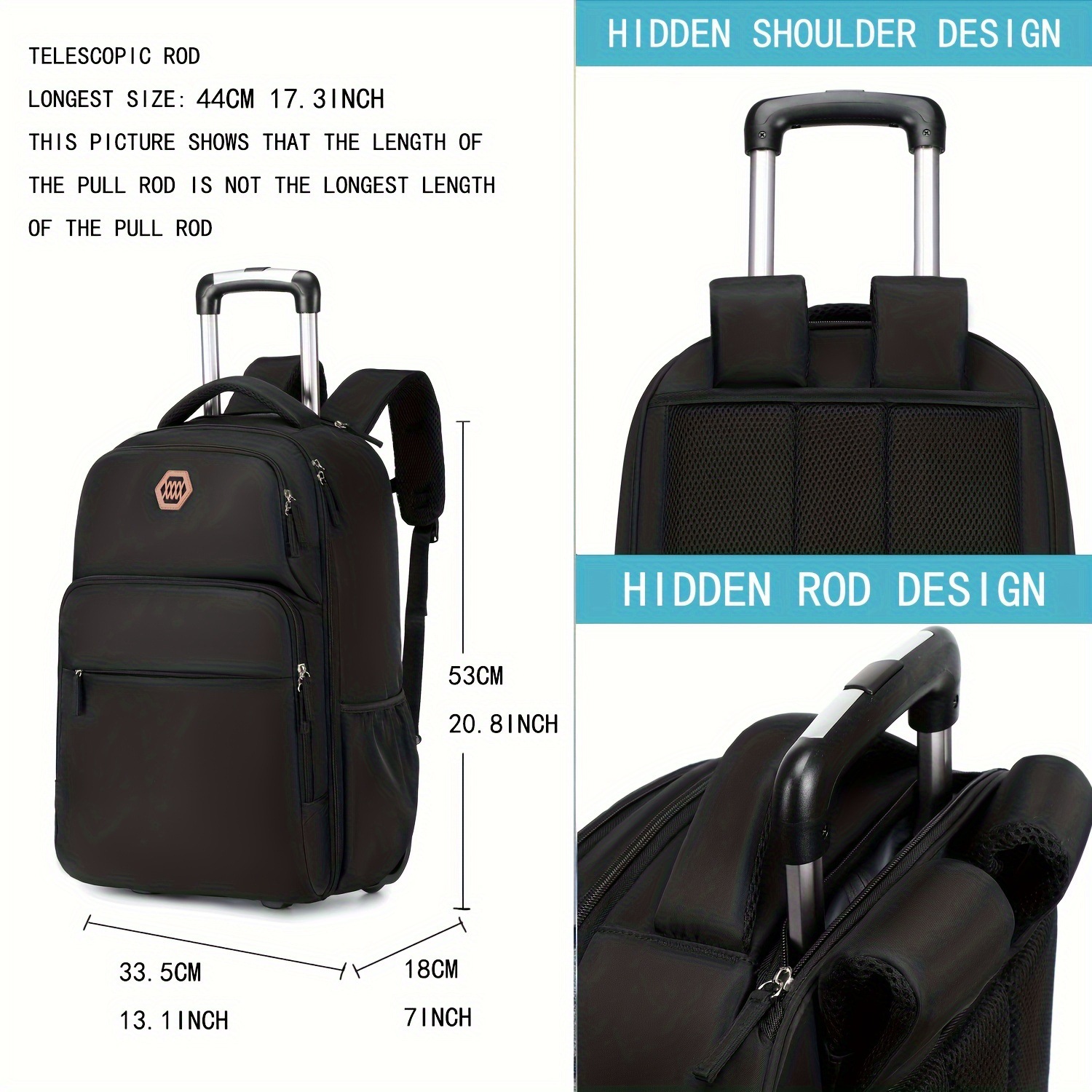 40L Tekerlekli Laptop Sırt Çan - Foldable Rolling Luggage Bag incelemesi ve fiyatı