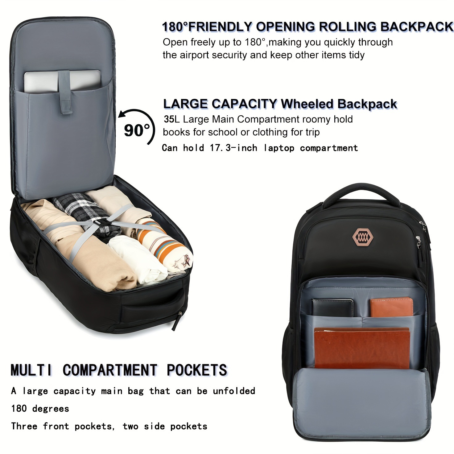 40L Tekerlekli Laptop Sırt Çan - Foldable Rolling Luggage Bag incelemesi ve fiyatı